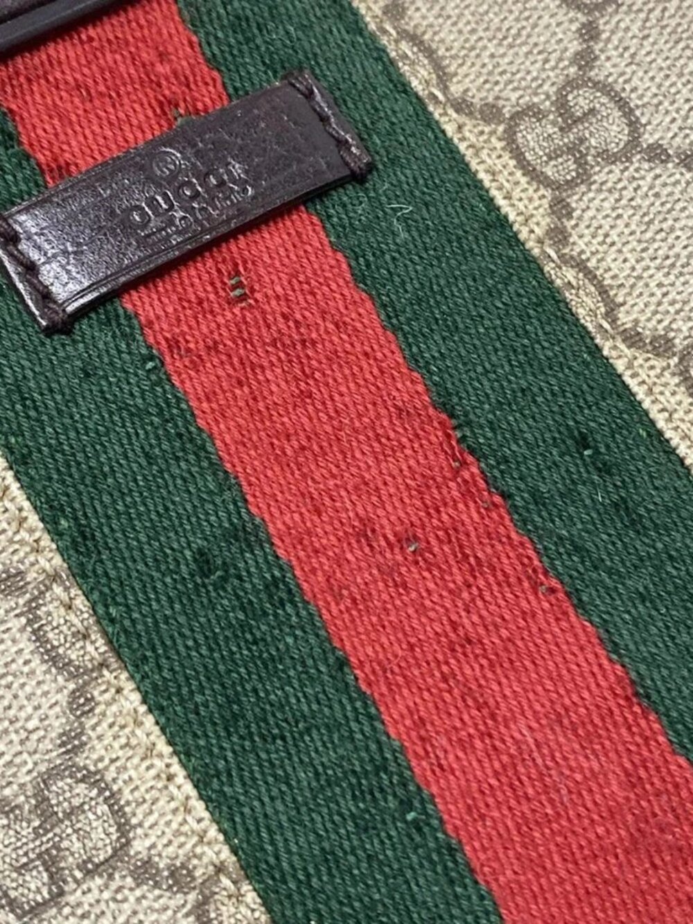 GUCCI GG Plus/GG Supreme/Sherry (Web) 162910 Dark Brown Red Multi PVC Leather - Picture 10 of 15